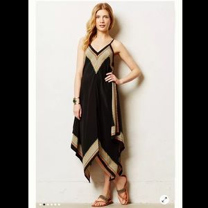 Vanessa Virginia Estrella Black Scarf Print Midi Dress